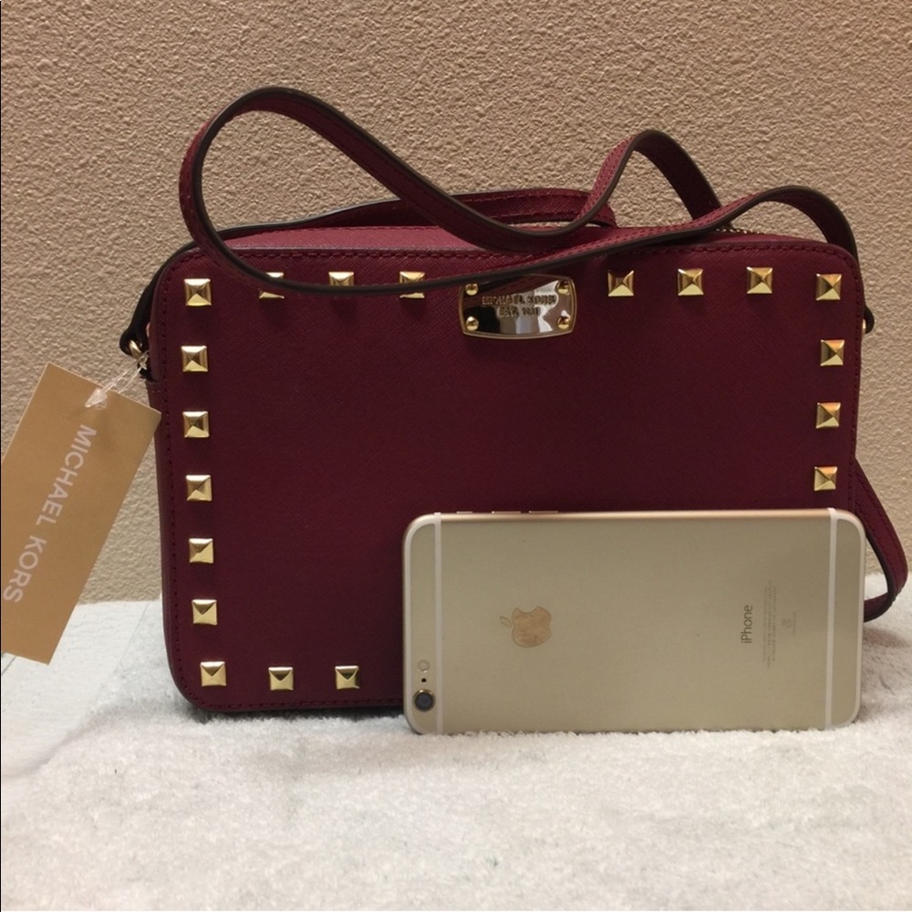 Michael Kors crossbody big leather camera bag